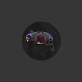 3D Female Character Front And Back View Red Hair Green Black Outfit Backpack Weapon