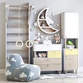 Modern Console Table And Side Cabinet With Moon Shelf Star Decorations And Storage Drawers