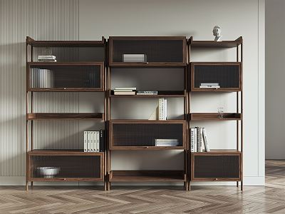 Nordic Bookcase Solid Wood Bookcase model