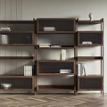 Nordic Bookcase Solid Wood Bookcase 3d model