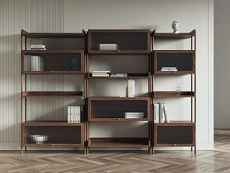 Nordic Bookcase Solid Wood Bookcase 3d model