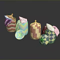 Colorful Decorative Tissue Holders With Striped And Checkered Patterns For Home