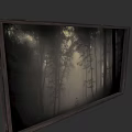 Artistic Photo Wall Featuring Misty Forest Scene With A Person Walking