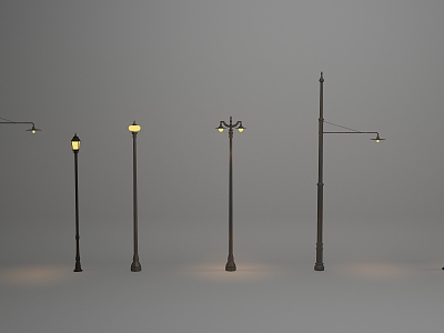 Street lamp, old street lamp, Republic of China street lamp, luminous lamp 3d model