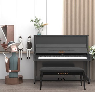 Modern Piano Ornaments Decorative Painting 3d model