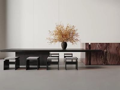 Modern Tea Table and Chair Tea Table and Chair Combination 3d model