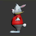 Cartoon Rabbit Character With Red Coat Yellow Bow Tie And Smiling Expression