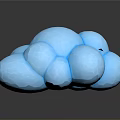 Soft Blue Cloud Shaped Decorative Pillow for Home Living Room with Textured Surface