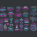 Neon Decorative Lights With Heart Diamond Cocktail Music Elements For Festive Decor