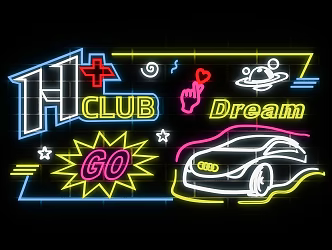 Modern neon combination 3d model