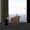 Single sofa coffee table ornaments 3d model