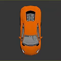Orange High Performance Sports Car With Sleek Design And Black Wheels On Reflective Surface