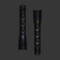 Two Black Flashlights With Modern Textured Grip And Ergonomic Design Features 3d model