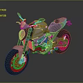 Stylish Silver Motorcycle With Red Wheels Black Seat And Sporty Design