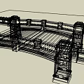 Ornate Classical Municipal Road Bridge With Golden Railings And Statues