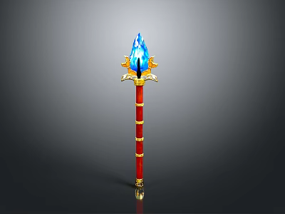 Magic Wand Wooden Handle Fantasy Weapon Game Props 3d model