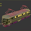 Vintage Green Locomotive With White Roof Dual Pantographs Windows And Red Base