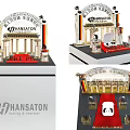 Hansaton Display Shelves Exhibition Booth Design With Since 1956 Signage And Red Carpet