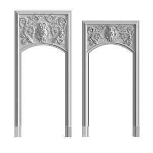 European-style carved door arch frame 3d model