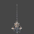 Mythical Black Scaled Dragon With Red Eyes Yellow Horns And Light Wings In Natural Setting