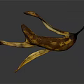 Realistic Banana Peel Sculpture Detailed Carving Artwork Against Neutral Gray Background
