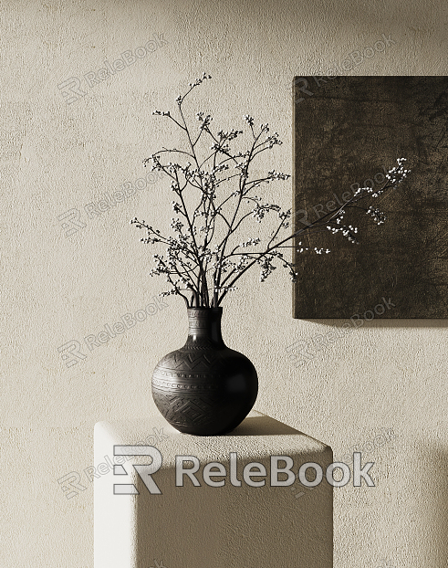 Quiet Vase Vase with Dried Branches model