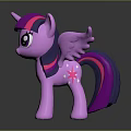 Pink Pony Toy Figure With Horn Wings Purple Pink Mane And Star Tail