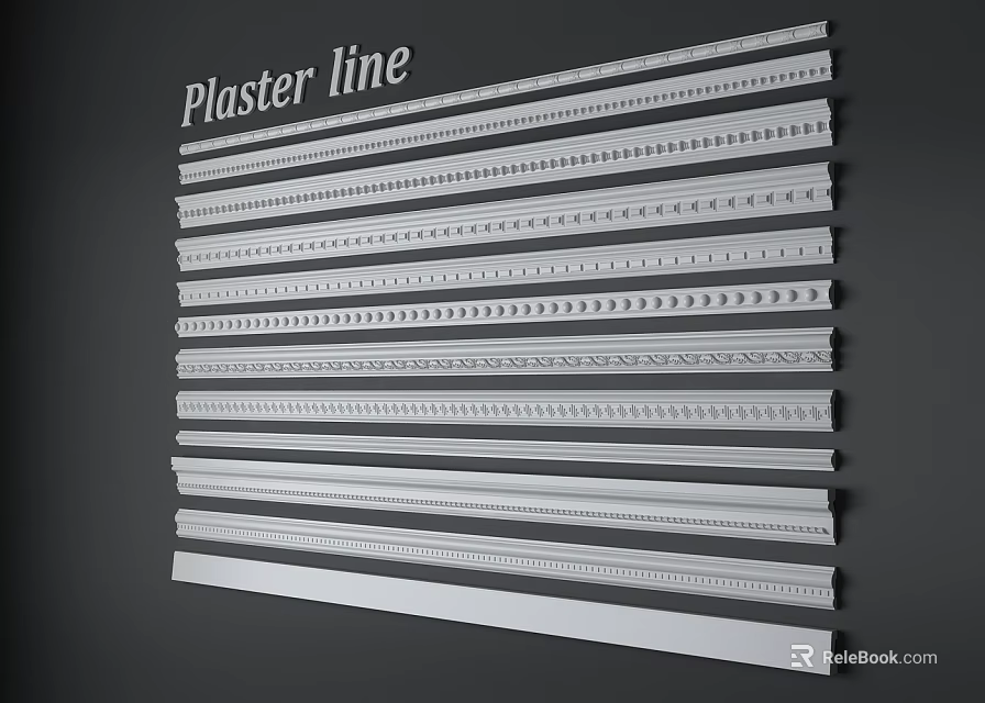 Plaster Line Decorative Molding With Various Designs For Interior Architectural 3d model 