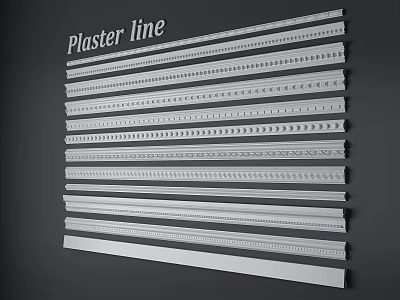 Plaster Line Decorative Molding With Various Designs For Interior Architectural 3d model