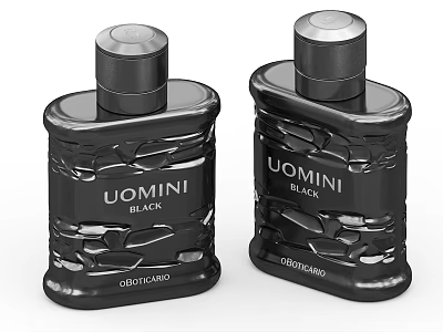 OROBIANCO UOMINI BLACK Men's Perfume Two Elegant Bottles Fragrance Collection 3d model