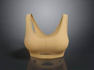 Women's Beige Sports Bra with Stylish Design and Comfortable Fit for Daily Use 3d model