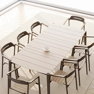Modern Outdoor Dining Table and Chair 3d model