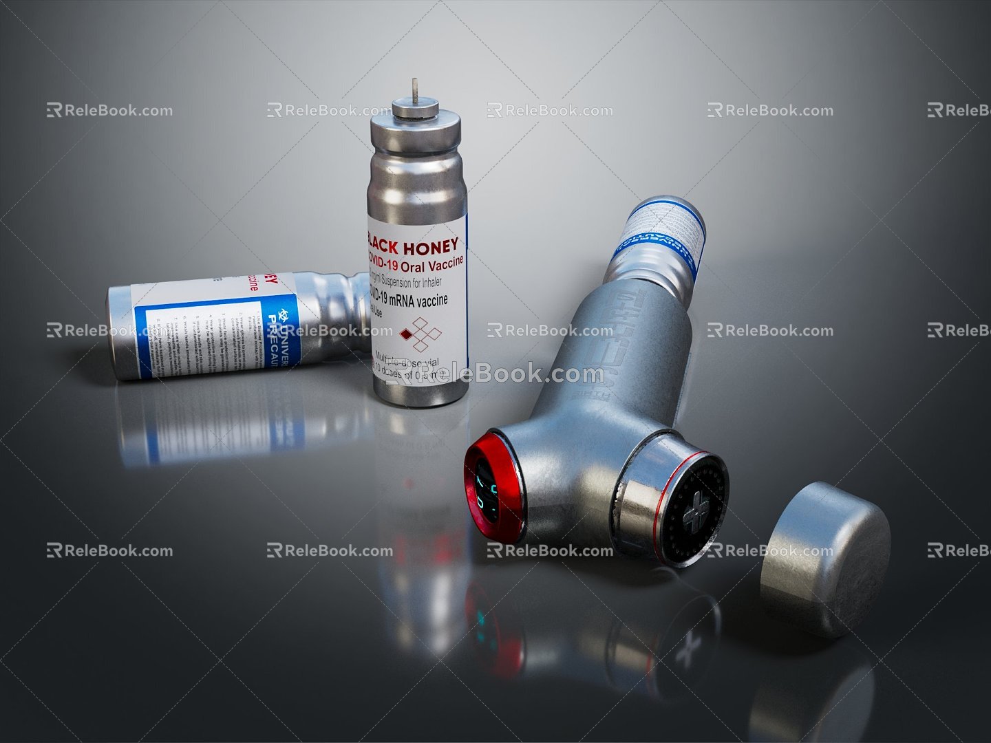 Modern oral vaccine oral vaccine inhaler sci-fi equipment 3d model