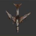 Rusted Abandoned Airplane Wreckage With Damaged Fuselage And Broken Wings