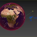 Satellite Orbiting Earth In Space With Night Lights And Continental View