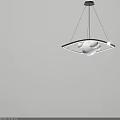 Modern Circular Chandelier With White Spherical Elements And Illuminated Ring Design 3d model