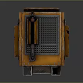 Orange Heavy Duty Industrial Generator With Metal Casing Control Panel And Vents On Wheeled Base