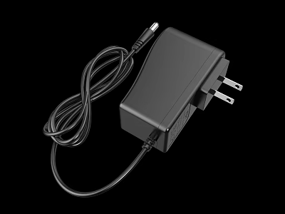 Mobile Phone Digital Charger Power Adapter With Black Cord And Plug For Smartphones 3d model