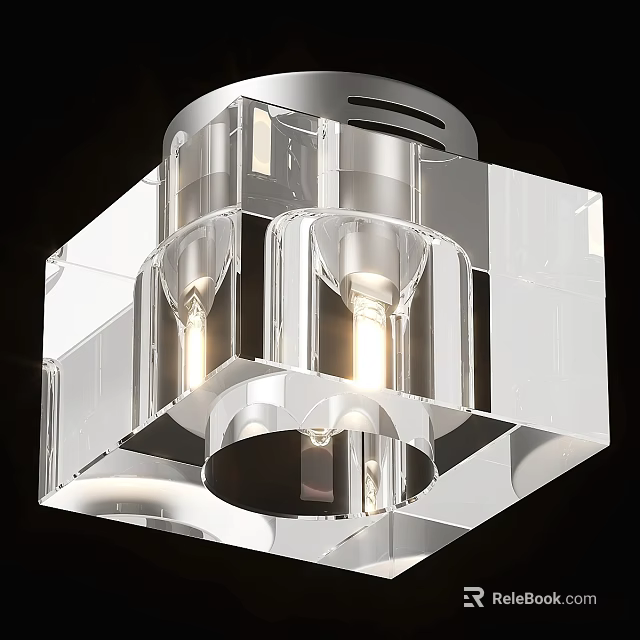 Modern Square Ceiling Light With Transparent Material And Bright Lighting 3d model 