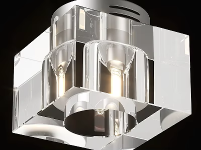 Modern Square Ceiling Light With Transparent Material And Bright Lighting 3d model