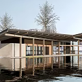 Modern Post Station Public Building Small Public Building Landscape Building Post Station Building Store Building 3d model