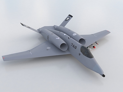 Fighter aircraft drone bomber unmanned reconnaissance aircraft reconnaissance aircraft 3d model