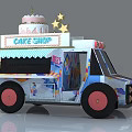 Mobile Cake Shop Functional Vehicle With Colorful Design Top Cake And Stars