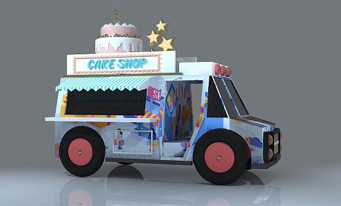 Modern fast food truck 3d model