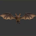 3D Rendered Orange Bat With Open Wings And Reflection On Gray Background