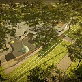 Outdoor Children's Playground With Lush Trees Safe Play Structures And Green Surfaces