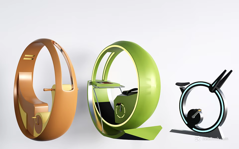 Innovative Fitness Equipment With Unique Circular Designs 3d model 