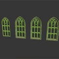 Architectural Arched Windows With Intricate Carved Details And Classical Design Elements