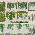 Decorative Vines Wall Decoration With Hanging Greenery Various Colorful Flowers and Lush Foliage