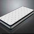 Modern Comfortable Mattress With Small Patterned Surface And Navy Blue Border 3d model